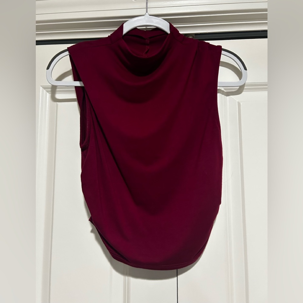 Mock neck crop shirt